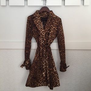 BCBG Leopard Print Raincoat